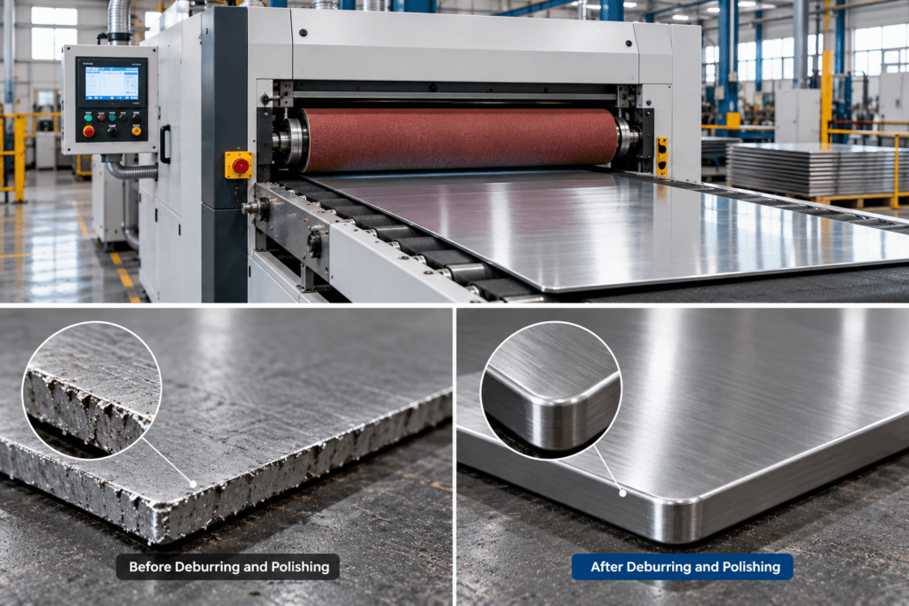 industrial sheet metal polishing machine processing stainless steel sheet